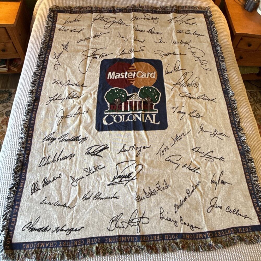 Rare Golf Mastercard Colonial 20thCentury Champions Ft Worth TX Tapestry Blanket